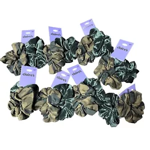 8X Claire's Scrunchies 2-pack Velvet Camo Hair Accessories Ponytail Holders - Picture 1 of 4