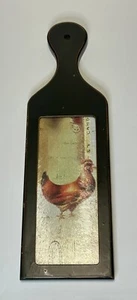 Rooster Chicken Wood And Glass Cutting Board With Hanging Option Kitchen Decor - Picture 1 of 9