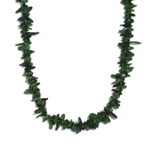 BEAUTIFUL!! Chrome Diopside Chips Necklace 18" Rhodium Plated Sterling 330.00ctw - Picture 1 of 6