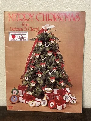 1979 VTG Merry Christmas Design By Barbara & Cheryl Thread Cross Stitch Book - Image 1 of 4