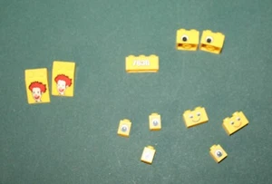 LEGO Parts Yellow Blocks Smile Faces Clown Ronald McDonald Eyes Lot Various size - Picture 1 of 6