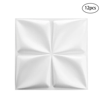 3D PVC Wall Panels 50cm Decorative Ceiling Tiles Wallpaper Cladding White Tiles - Image 1 of 4