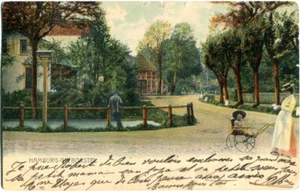 AK HAMBURG - GR. BORSTEL Straße, Frau/Kinderwagen um 1900 - Picture 1 of 1