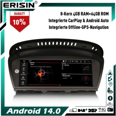 8.8" Android 14 Autoradio GPS 4G BMW 3er E90 E91 E92 E93 5er E60 E61 E63 E64 CCC - Bild 1 von 4