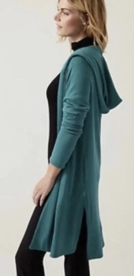 Cárdigan envolvente Harmony Pose verde boreal pequeño con capucha Athleta para mujer Foto 1 de 4