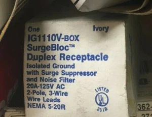 Eagle IG1110V-BOX 20A 125V Isolated Ground Duplex Receptacle NEMA 5-20R - Picture 1 of 1