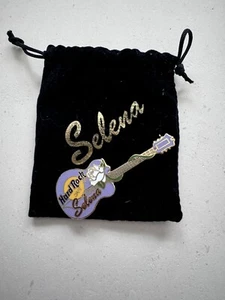 SELENA Quintanilla Hard Rock Cafe Purple Guitar Pin Rare  - Picture 1 of 4
