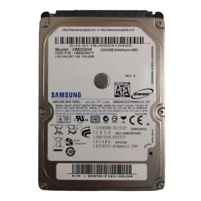 Samsung 250GB HM250HI 5400RPM SATA 2.5" Laptop HDD Hard Disk Drive - Image 1 of 4