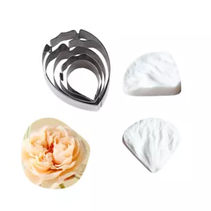 7pcs Peony Flower Fondant Set Petal Silicone Mould Stainless Steel Cutters DIY - Picture 1 of 6