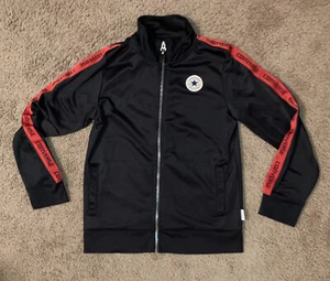 Converse All Star Chuck Taylor Logo Zip Track Jacket Medium 10-12 Kids Red Black - Picture 1 of 6