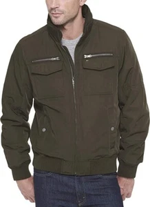 Men's Tommy Hifiger Softshell Bomber Jacket in Army Green Size M ~ NEW - Picture 1 of 12