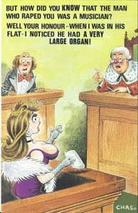 Vintage 1970's Bamforth COMIC Postcard (new old stock) a very large organ #530 - Foto 1 di 2
