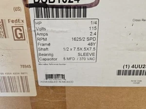 Century Dsb1024 Room Air Cond Mtr,Psc,Oao,1625 Rpm - Picture 1 of 3