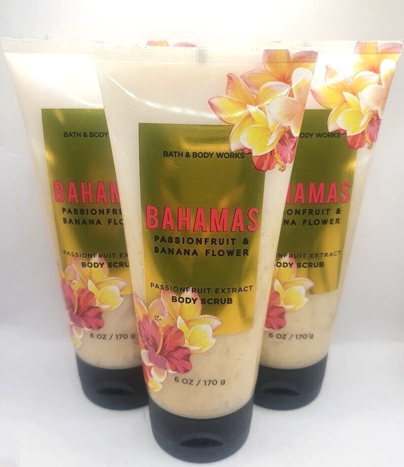BATH AND BODY WORKS BAHAMAS PASSIONFRUIT & BANANA FLOWER BODY SCRUB (SET OF 3) - Image 1 of 1