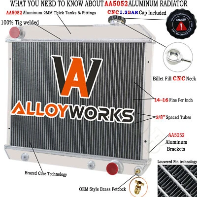 4 Row Radiator Fits 1963-1966 CHEVY C10 C20 C30 K10 K20 PICKUP GMC 1500 64 65 — 第 1/4 张图片