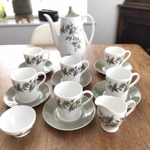Royal Adderley Arcadia Kaffeeservice 15 Teile Soft Salbeigrün 60er Jahre Retro - Bild 1 von 9