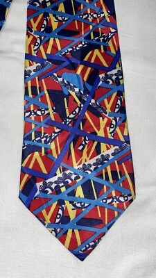Cravatta Memphis Milano vintage 100% Seta - Imagen 1 de 4