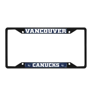 Fanmats NHL Vancouver Canucks Black Metal License Plate Frame  - Picture 1 of 1