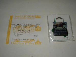 RARE 2006 BARBARO PREAKNESS STAKES $2 WIN TICKET & OFFICIAL KENTUCKY DERBY PIN - Picture 1 of 4