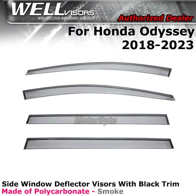 WELLvisors For Honda Odyssey 2018-2024 Side Clip on Window Visors Deflectors - Image 1 of 4