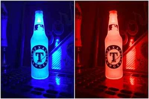 MLB Texas Rangers Baseball 12 oz Beer Bottle Light LED Man Cave Bar Mens - Picture 1 of 5