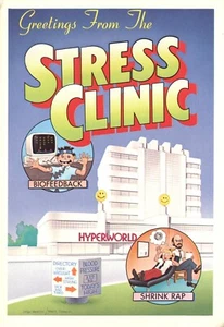 Greetings from the Stress Clinic Offering Shirnk Rap 1983 Comic Postcard - Picture 1 of 2