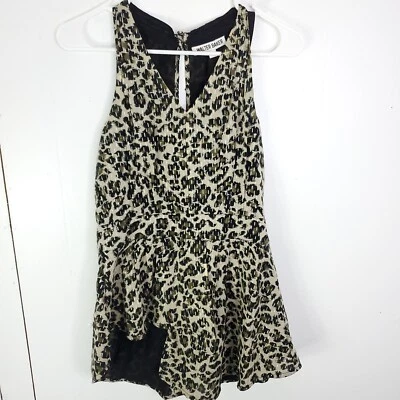 Walter Baker Top Womens M Peplum Asymmetrical Hem Leopard Exotic Animal - Image 1 of 4