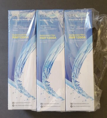 Three LG/ Kenmore Elite Water Filters Plus 3 Cabinet Filters Ice Pure #RWF1200A - Image 1 of 4