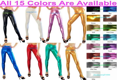 Sexy 15 Colores Brillantes Metálicos Mujeres Medias/Pantalones Unisex Lucha Pantalones F378 Foto 1 de 3