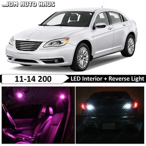 12x Pink Interior Reverse LED Lights Bulb Package Kit For Chrysler 200 2011-2014 - Picture 1 of 12