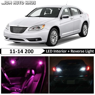 Kit de paquete de 12 bombillas LED inversas interiores rosas para Chrysler 200 2011-2014 Foto 1 de 4