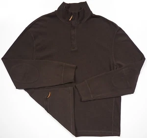 POLO RALPH LAUREN MENS XL 1/2 ZIP BROWN SWEATER ELBOW PATCH RARE POCKET LEATHER - Picture 1 of 4