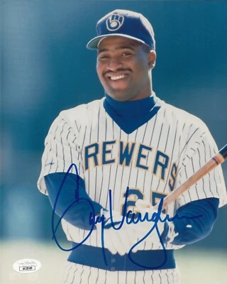 Greg Vaughn signed Milwaukee Brewers 8x10 photo autographed JSA - Image 1 of 2