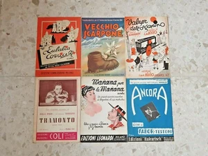 6 Spartiti musicali Vintage Edizioni Suvini Zerboni Ricordi Bixio Colì  - Imagen 1 de 2