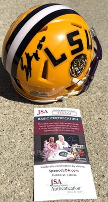 EMERY JONES LSU Tigers SIGNED Mini Helmet JSA COA BALTIMORE RAVENS B - Image 1 of 3