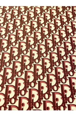 Dior LV GG Print Design Faux Fabric Designer Leather Sheet Craft DIY Material - Image 1 of 2