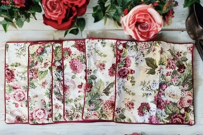 Floral Country Cottage Core Fabric Handmade Throw Pillow Covers 16x16 Set Of 6 - Image 1 of 4