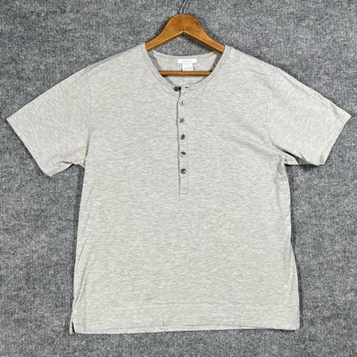 Camiseta A-dam Henley Para Hombre Talla Mediana Algodón Pima Gris Jaspeado Perú Foto 1 de 4