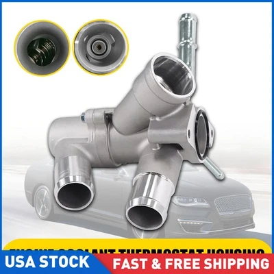 Termostato de refrigerante del motor carcasa salida de agua para Ford Edge 2011-2018 Explorer Foto 1 de 4