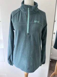North Ridge Size 16 Green Grey Half Zip Fleece Top Used Cuffed Chest 42" - Picture 1 of 15