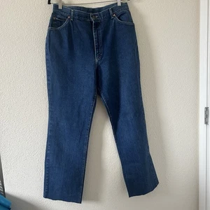 VTG Lee High Waisted Mom Jeans Women’s measures 32” waist Blue Grandpa Granny - Picture 1 of 10