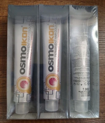 Nuevo de Lote Antiguo Osmo Ikon Color de Cabello Permanente 7.003 Medio Rubio Chocolate 100 ml Lote de 3 Foto 1 de 3