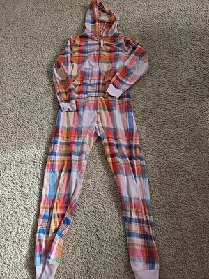 Girls Cat & Jack One-piece Pajama With Hood/Pockets, Size M(8) - GREAT Condition - Image 1 of 4