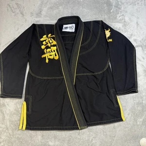 Shogun Fight Gi Adult Size A2 Kanji BJJ Black Gold Top - Picture 1 of 8