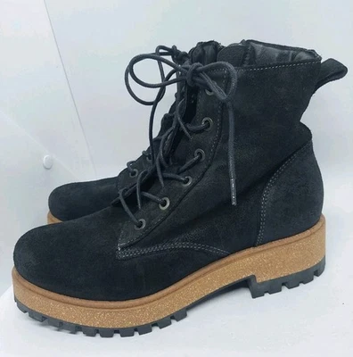 Calçado Taos Couro Preto Main Street Bota Feminina com Cadarço Tamanho 6-6 5 UE 37 - Imagem 1 de 4