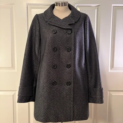 Jaqueta de tweed feminina J.Crew Gunmetal metálica peito duplo, tamanho 12 - Imagem 1 de 4