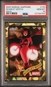 2025 Topps Cromo Marvel Zafiro Bruja Escarlata Oro Refractor/50 PSA 10 - Imagen 1 de 1