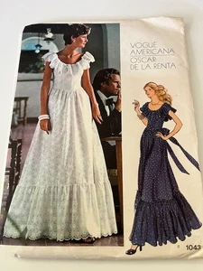 Vogue Americana Oscar de la Renta Pattern 1043 Misses Evening Dress Uncut Sz 10 - Picture 1 of 2