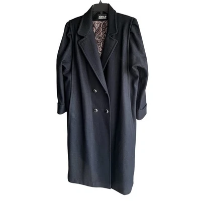 JOFELD for Fortstmann long double breasted black Heavy wool blend coat size XL - Image 1 of 4