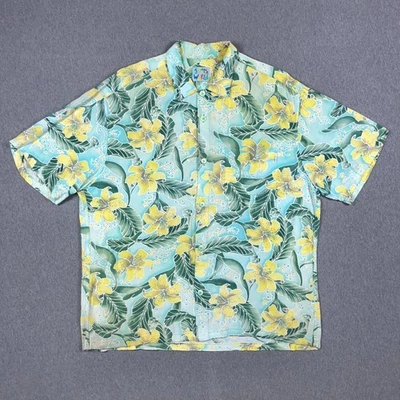Camisa De Colección Jams World Para Hombres Grande Floral Hawaiana Aloha Abotonada Foto 1 de 4